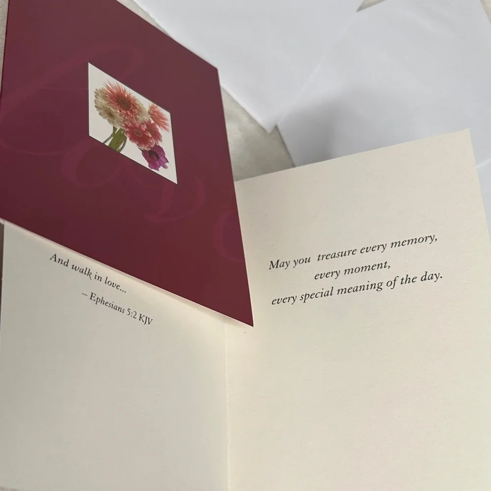 Lawson Falle Scripture Inspirational Cards Envelope Couples Floral Set Of 4 NWOT